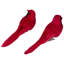 Cardinal Birds Clip-On Christmas Ornaments - 6" - Red - Set Of 2