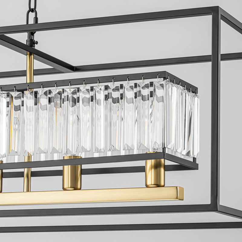 Luminaire suspendu en cristal pour îlot de cuisine à 6 lumières Dzesika