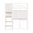 White Twin Metal Loft Bed with Built-in USB Charging Station & LED Lights — Space-Saving Dorm/Bedroom Raised Bed