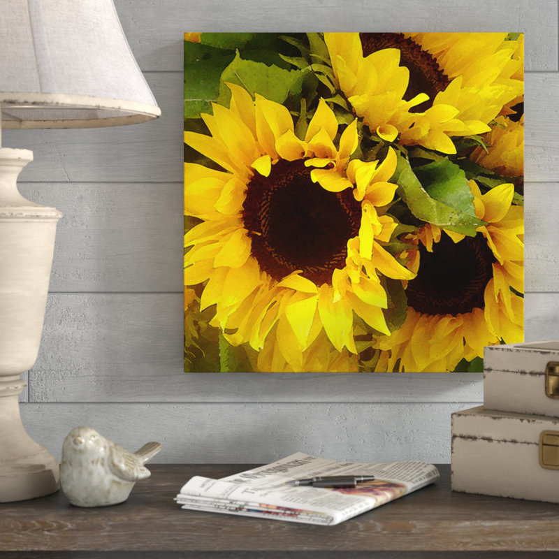 "tournesols" , reproduction de photo, H 18 po x l 18 po, Toile tendue