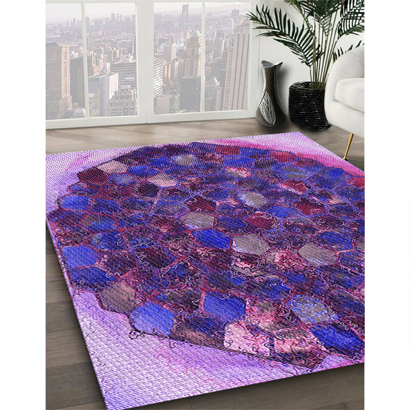 Abstract Indoor Rug, Round 7'