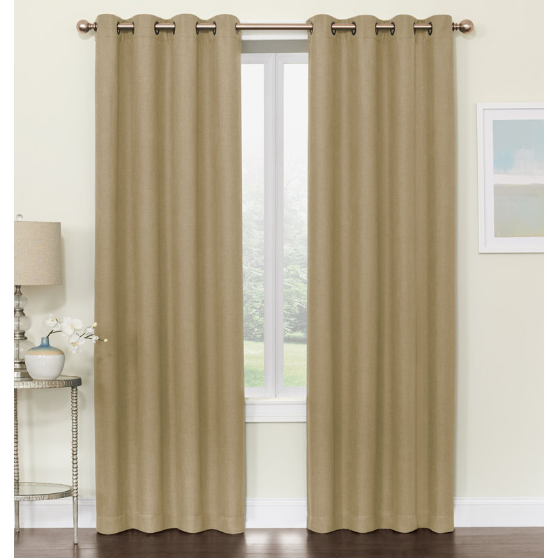 Rhee Room Darkening Curtain Pair, Tan