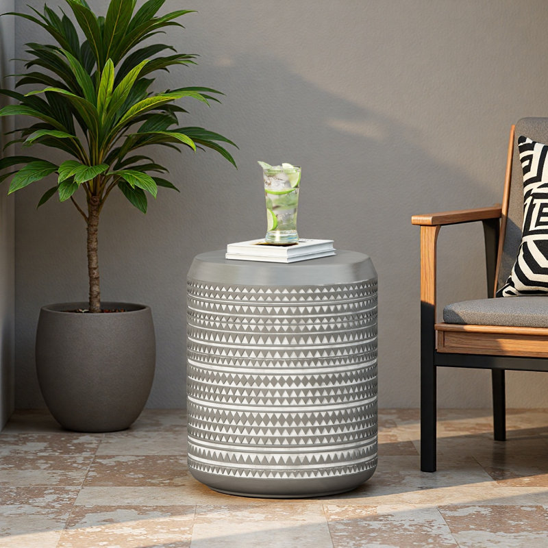 Outdoor Lightweight Concrete Side Table