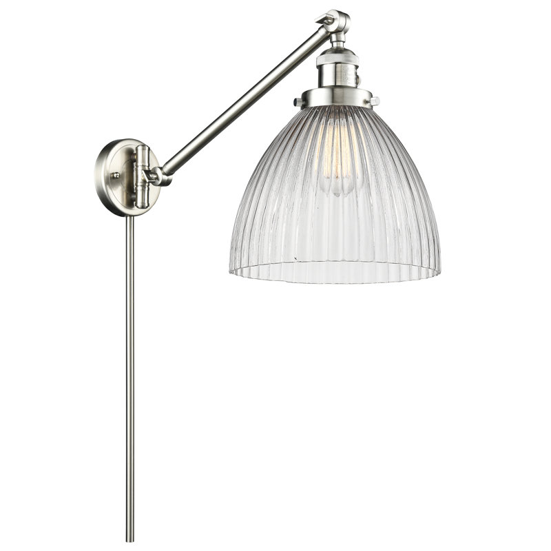 Tallulah Plug-in Swing Arm Sconce, 3.5 Watt Vintage LED Bulb, Brushed Satin Nickel