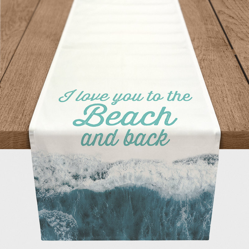 Chemin de table Wave, 90 po x 16 po, Sarcelle, 49