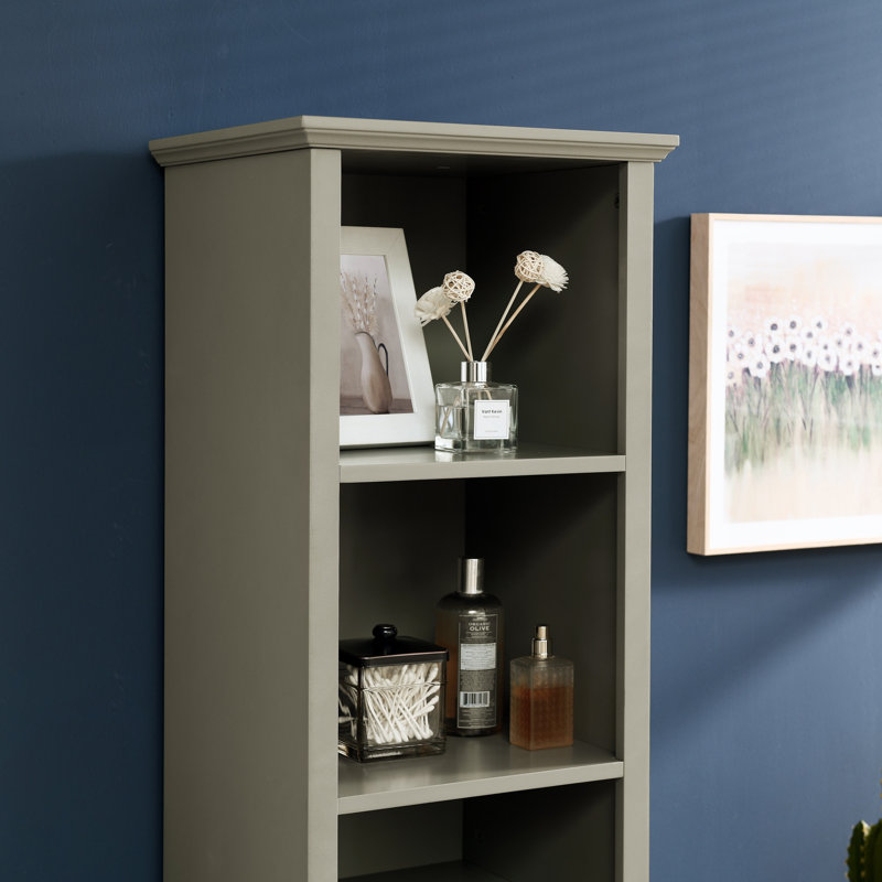 64" Tall Bathroom Storage Cabinet For Small Space, Floor Standing Cabinet For Living Room Bathroom Home Office Kitchen, 4 Adjustable Shelves & Laundry Hamper, Hidden Clothes Storage Space, Bathroom Storage