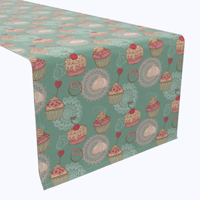 Table Runner, 100% Cotton, 16X108"", Sweet Shop Celebration -  East Urban Home, 3518C9824A964948B3237D8E71AE7768