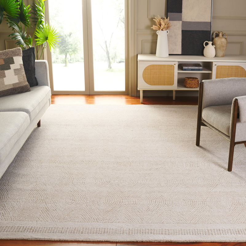 Geometric Shapes Wool Hand Tufted Area Rug, Rectangle 183 x 274 cm
