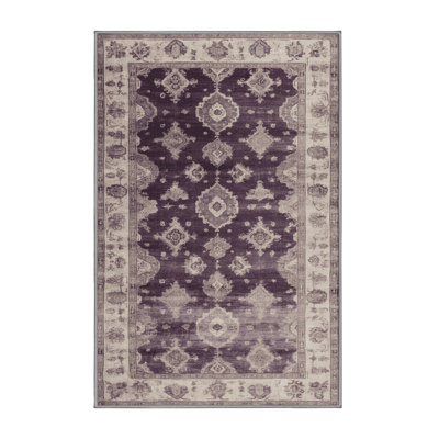 Machine Washable Overdyed Gray Area Rug