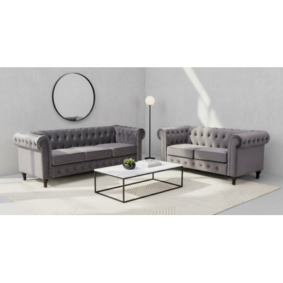 Chesterfield tufted 2 Piece living room set by Charlton Home