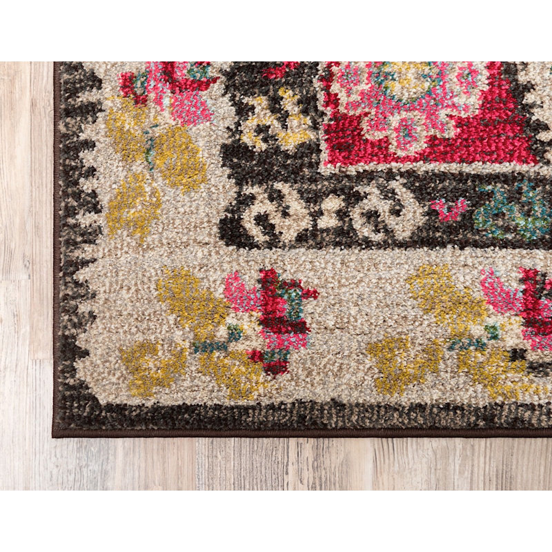 Tapis oriental beige / rouge Beverley, Rectangle 3 pi 3 po x 5 pi 3 po