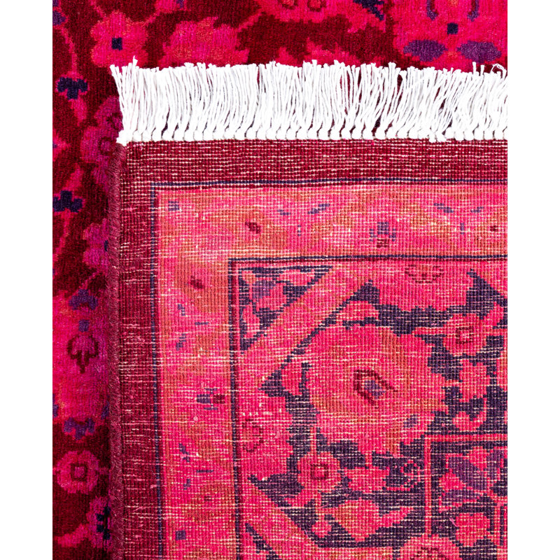 Curtin Hand-Knotted Wool Modern-Contemporary Pink Area Rug 4' 3" x 6' 2"