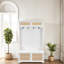 Hall Tree Entryway Bench With Rattan Door Shelves And Shoe Cabinets