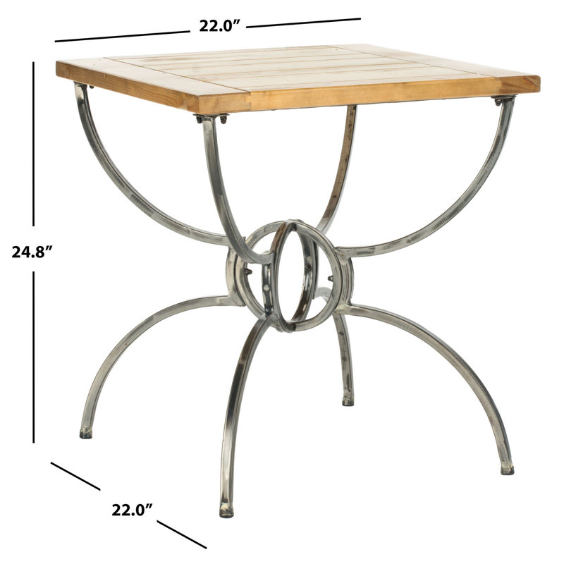 Table de bout à piédestal en bois massif Loreen