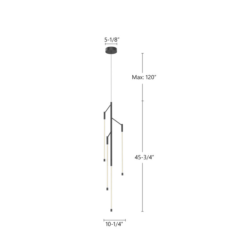 Motif 4 - Light LED Pendant, 45.75" H x 8.75" W x 10.25" D