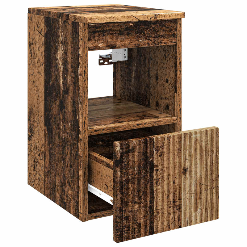 Engineered Wood Bathroom Cabinet, 50cm H x 30cm W x 41cm D, Old Wood