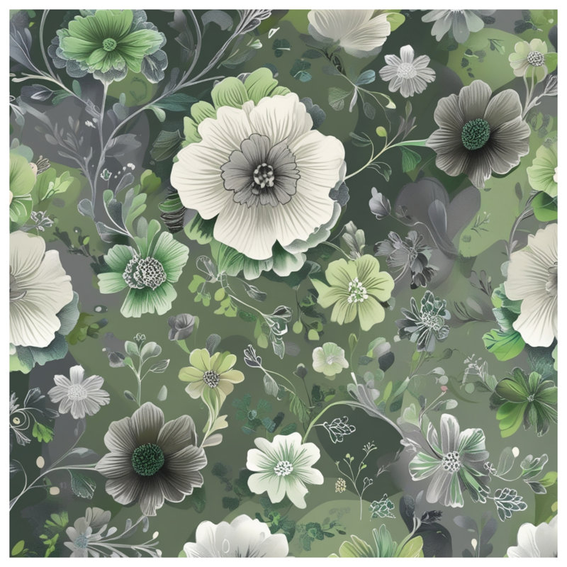 Rideaux de douche verts à motif floral extra longs, L 70 po x H 72 po