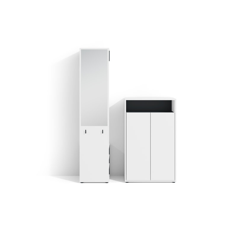 Bjartey 2 Door Manufactured Wood Wardrobe, White