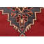 Tapis rouge en laine des années 1980 de 6 pi 7 po x 10 pi 8 po Durgabai