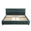 Grand lit moderne et élégant avec tiroir - tissu chenille bleu et tapissier-821632356