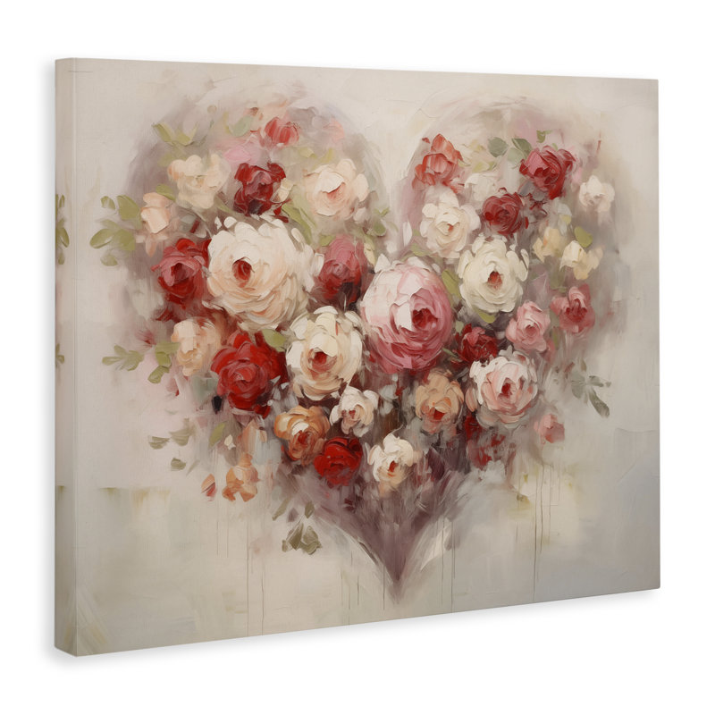 «Valentine Roses Heart», conception par Arlington Prints, H 30 po x l 40 po