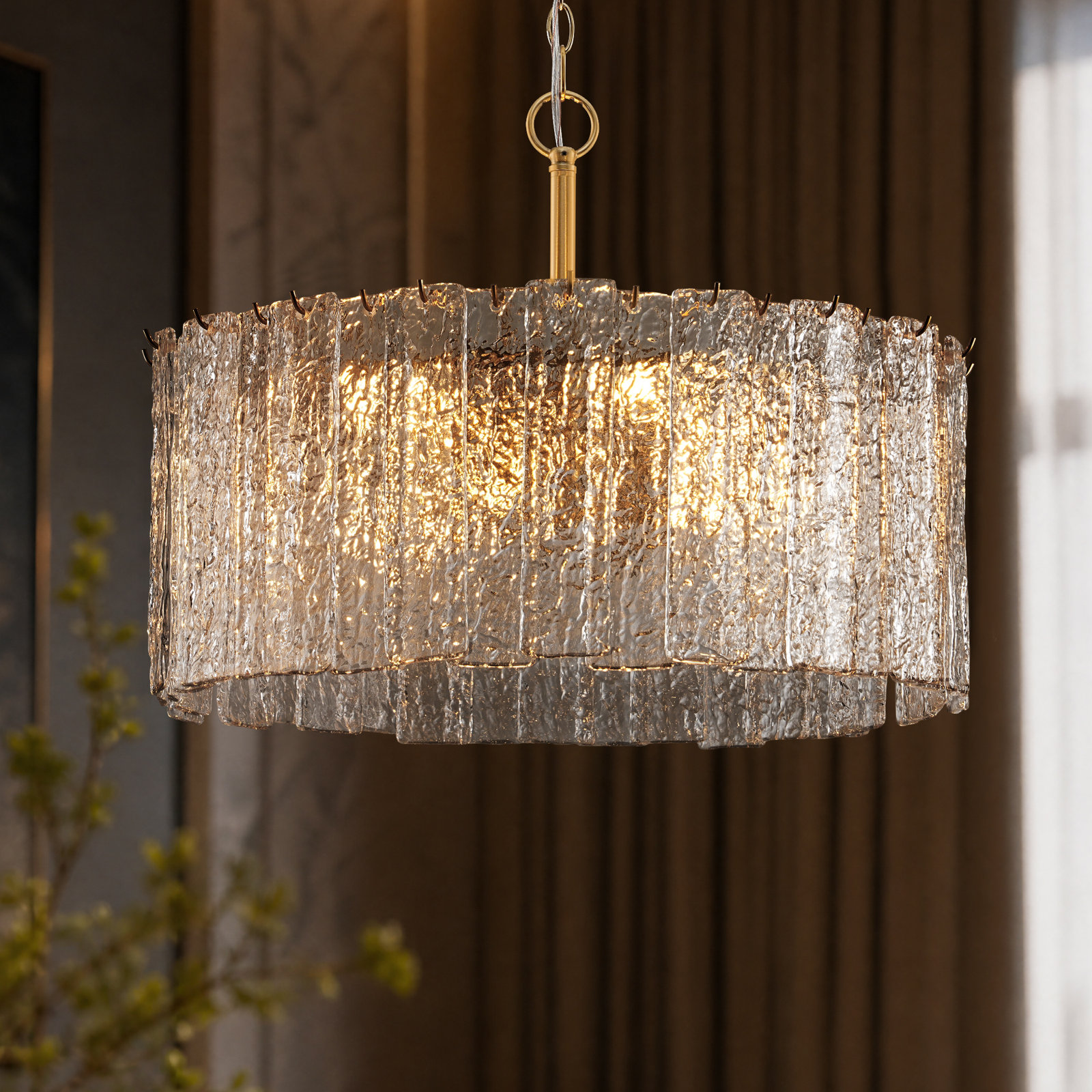 Mesmer 8-Light Hammered Glass Chandelier