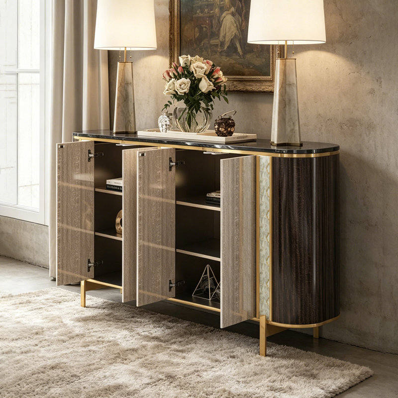 Buffet moderne de grande capacité, H 35,43 po x l 62,99 po x P 15,75 po