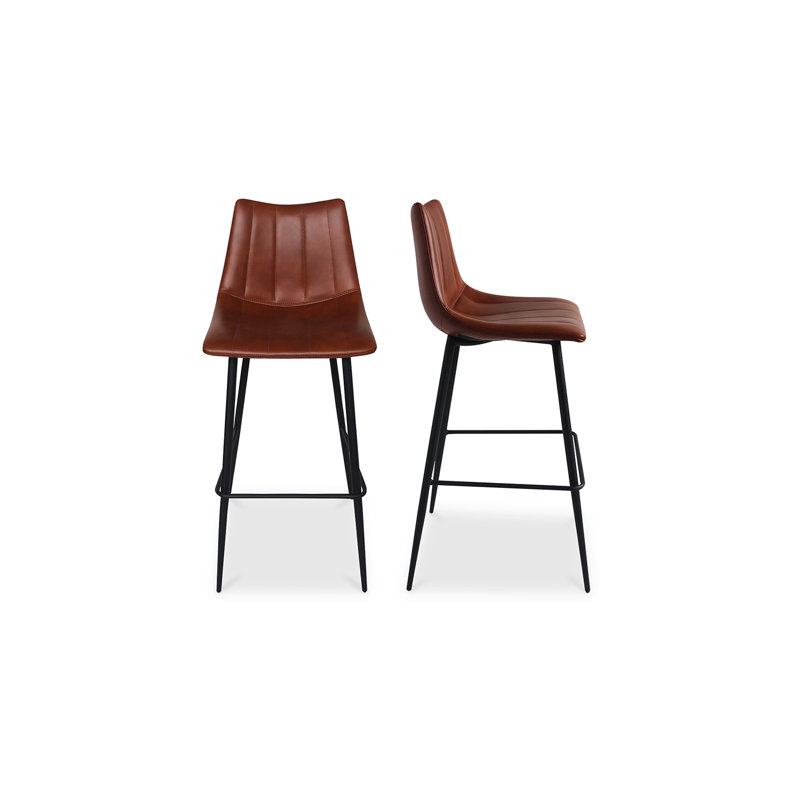 Tabouret de bar et de comptoir Finnigan, Tabouret de bar (siège d'une hauteur de 30 po), Brun / similicuir