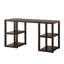Cappuccino Oak Desk With Ornamental Detail, 4 Storage Shelves, Paper Veneer, Space Saving Study Desk,