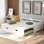 Lit de jour extensible avec couchette, lit de jour en bois avec couchette