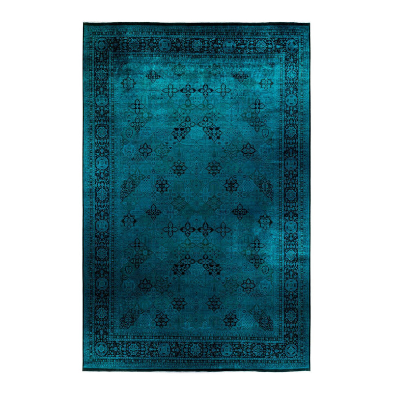 Tapis unique en laine 12 pi 2 po x 18 pi 6 po Saadiq