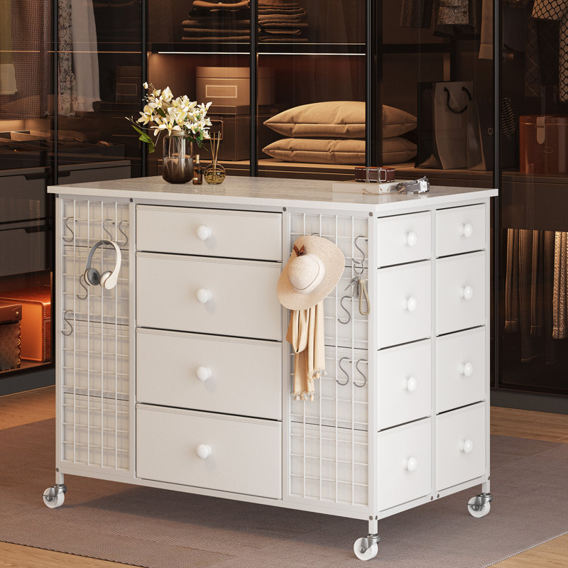 Commode pour îlot de rangement à 24 tiroirs - Organisateur de grande capacité pour chambres à coucher, placards et petits espaces