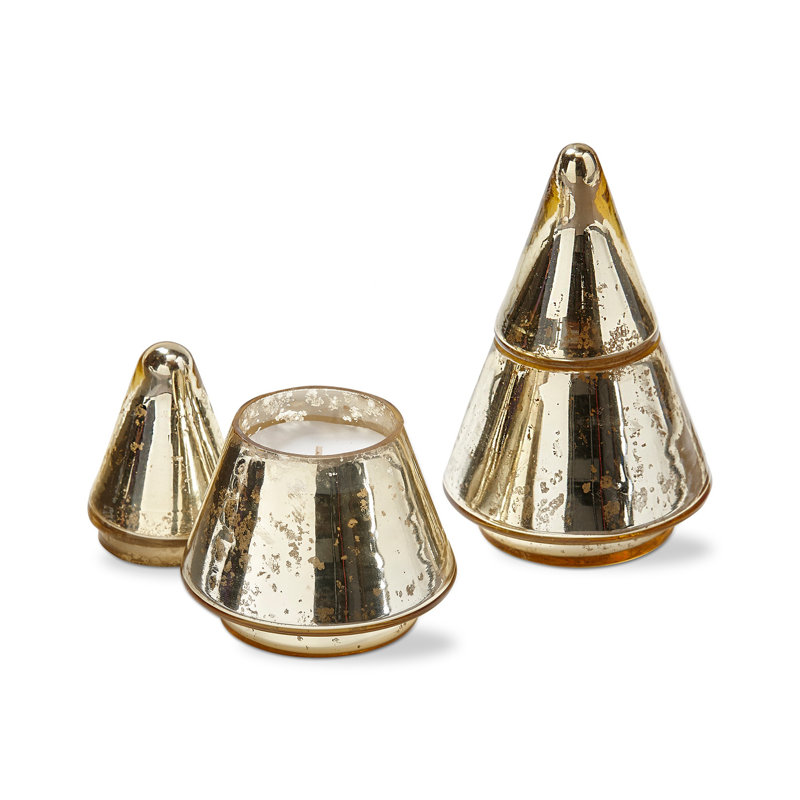 Mercury Tree W/Lid Honeysuckle, Antique Gold