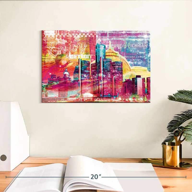 Nicci Detroit Cityscape Grunge, H 8 po x l 12 po