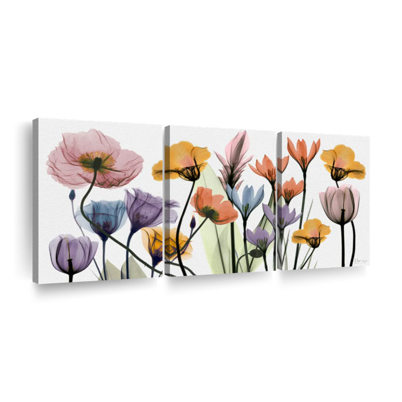 «Vibrant Flowerscape», reproduction d'art sur toile, H 15 po x l 32 po x P 1,25 po