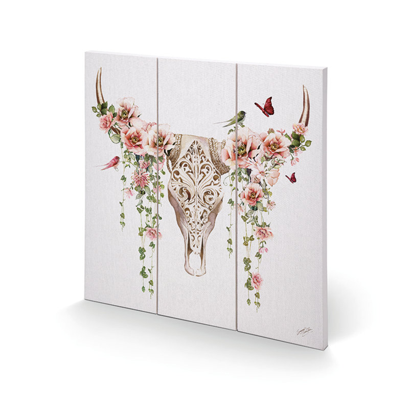 Floral Skull by Summer Thornton - No Frame Painting on Wood