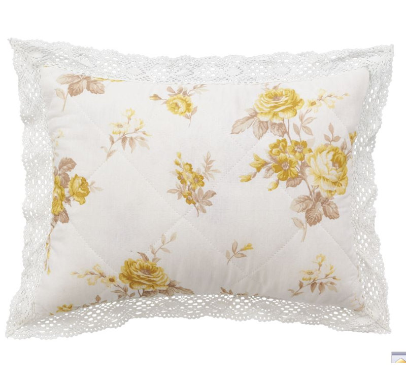 Annabella Cotton Lumbar Cushion, Lemon