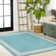 Claraville Classic Diamond Border Aqua/Light Gray Indoor/Outdoor Rug