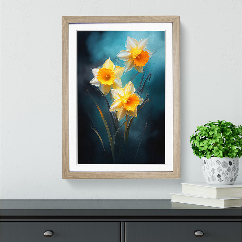 Daffodil Flower Romanticism - Framed Print