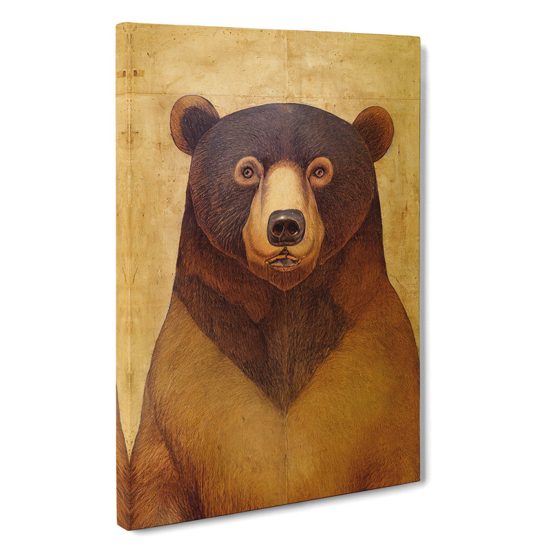 Bear Illustration - Wrapped Canvas Print, 50cm H x 35cm W x 3cm D