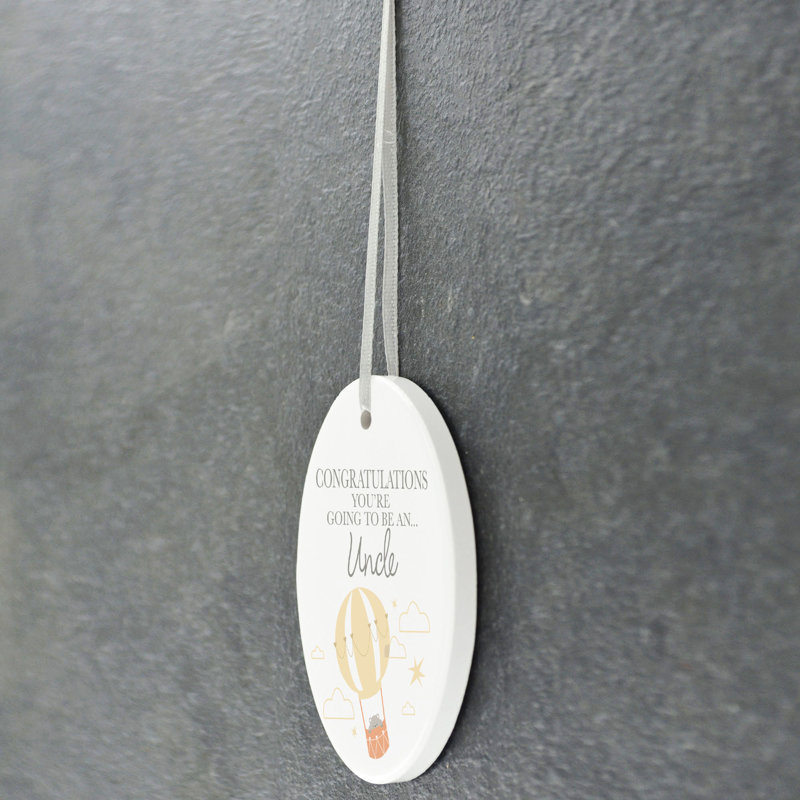 Uncle To Be Oval Shaped Ceramic Ornament