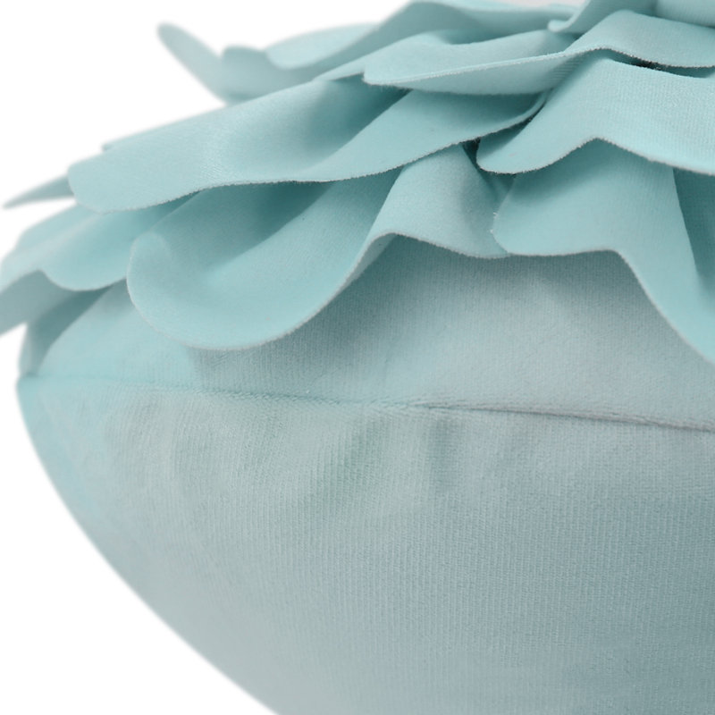 3D Peony Flower Accent Pillow Handmade Cushion Appliqued Decorative Throw Pillow Cover & Insert 14in, Sky Blue