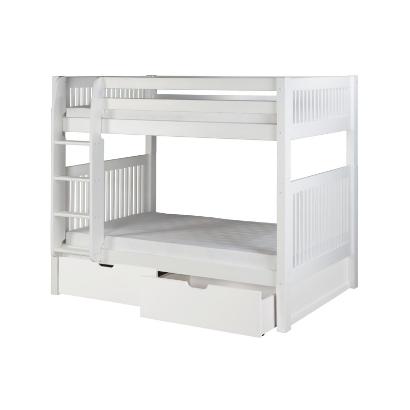 Lit superposé simple au-dessus de simple Friedemar, Blanc