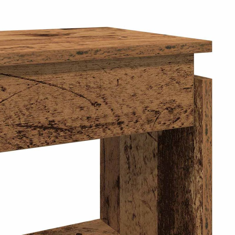 Hars Console Table, 80cm H x 80cm W x 30cm D, Old Wood, Old Wood