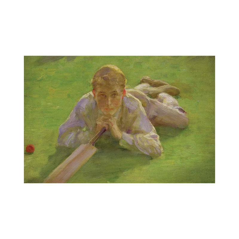 Henry All In Cricketing Whites by Henry Scott Tuke - Wrapped Canvas Painting, 20.32 cm H x 30.48 cm W