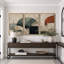«Teal Rust Arch», art graphique abstrait, images de bureau, impression sur toile encadrée, 3 pièces-131500993-131500990