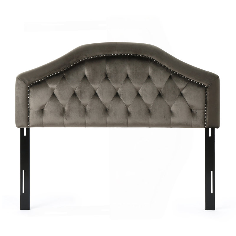 Tête de lit tapissier capitonnée de taille grand, tête de lit en bois massif avec pieds en métal durables, tête de lit grand à hauteur réglable avec garniture cloutée dans la chambre à coucher