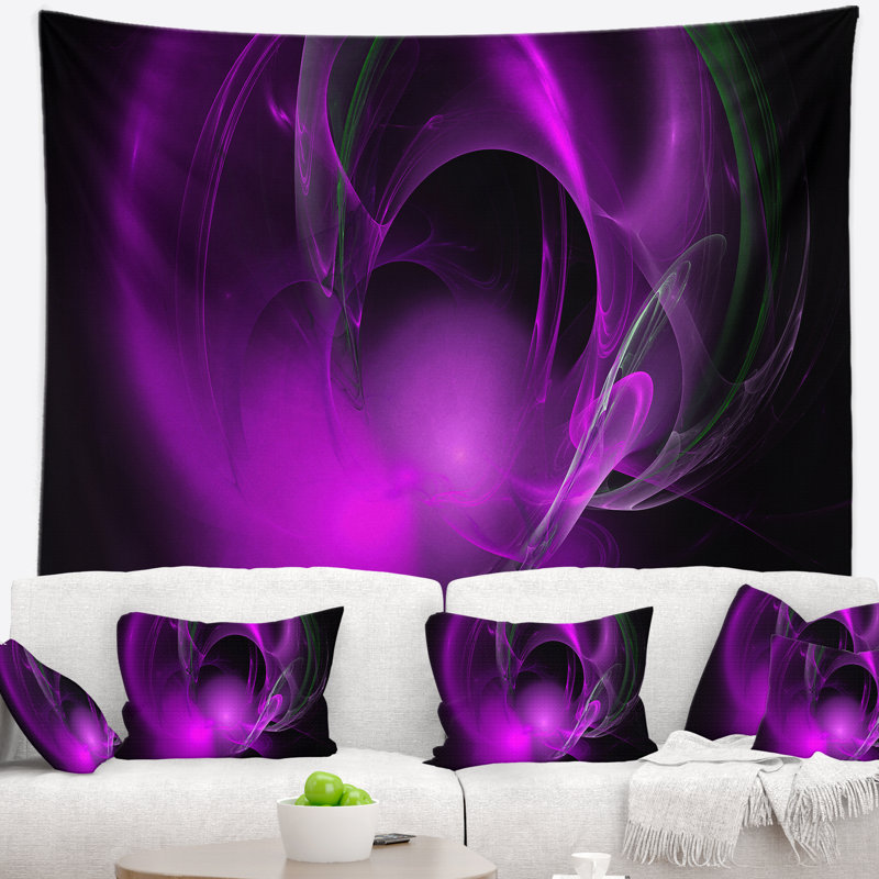 Tapisserie nebula galactic abstrait mauve, H 50 po x l 60 po
