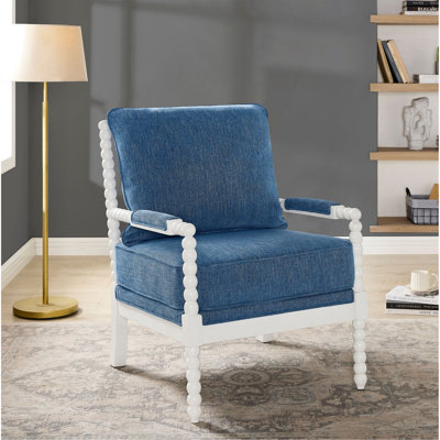 Fauteuil d'appoint rembourré Belvoir avec structure en bois tourné