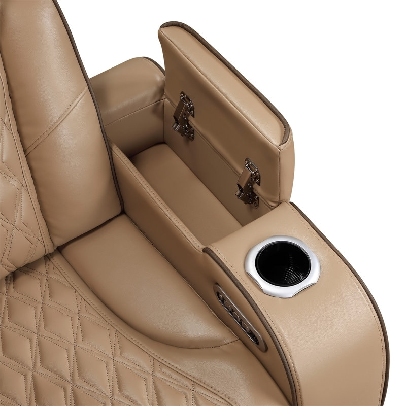 Fauteuil inclinable de style moderne Fortuner en bois et massage inclus - caramel